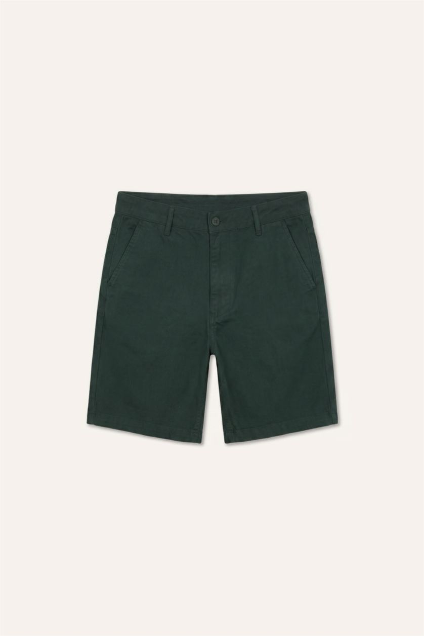Erkek Haki Relaxed Fit Bermuda Şort