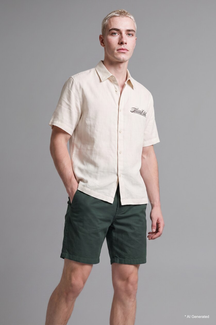 Men Khaki Relax Fit Shorts
