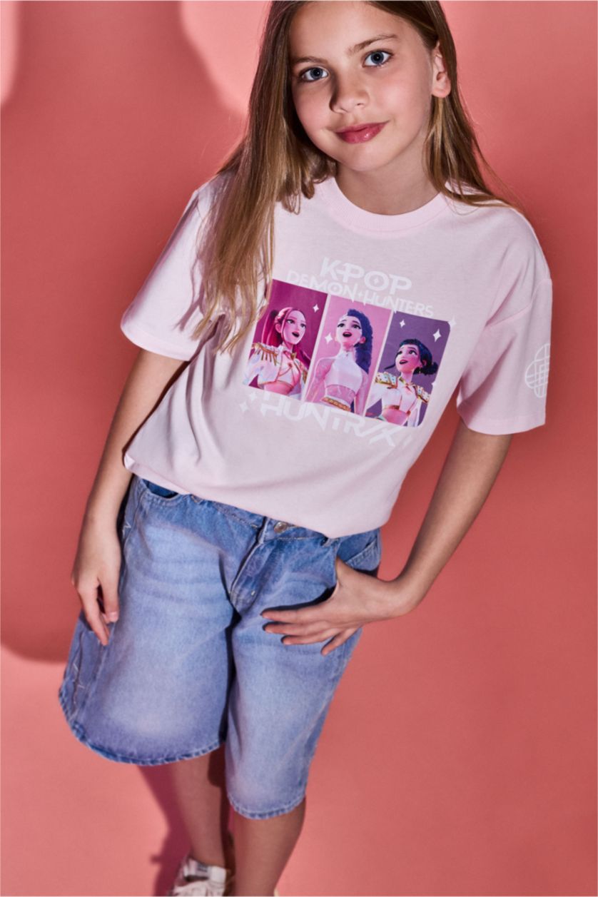 بنات زهري فاتح Girl Kpop - Demon Hunters Oversize T-Shirt