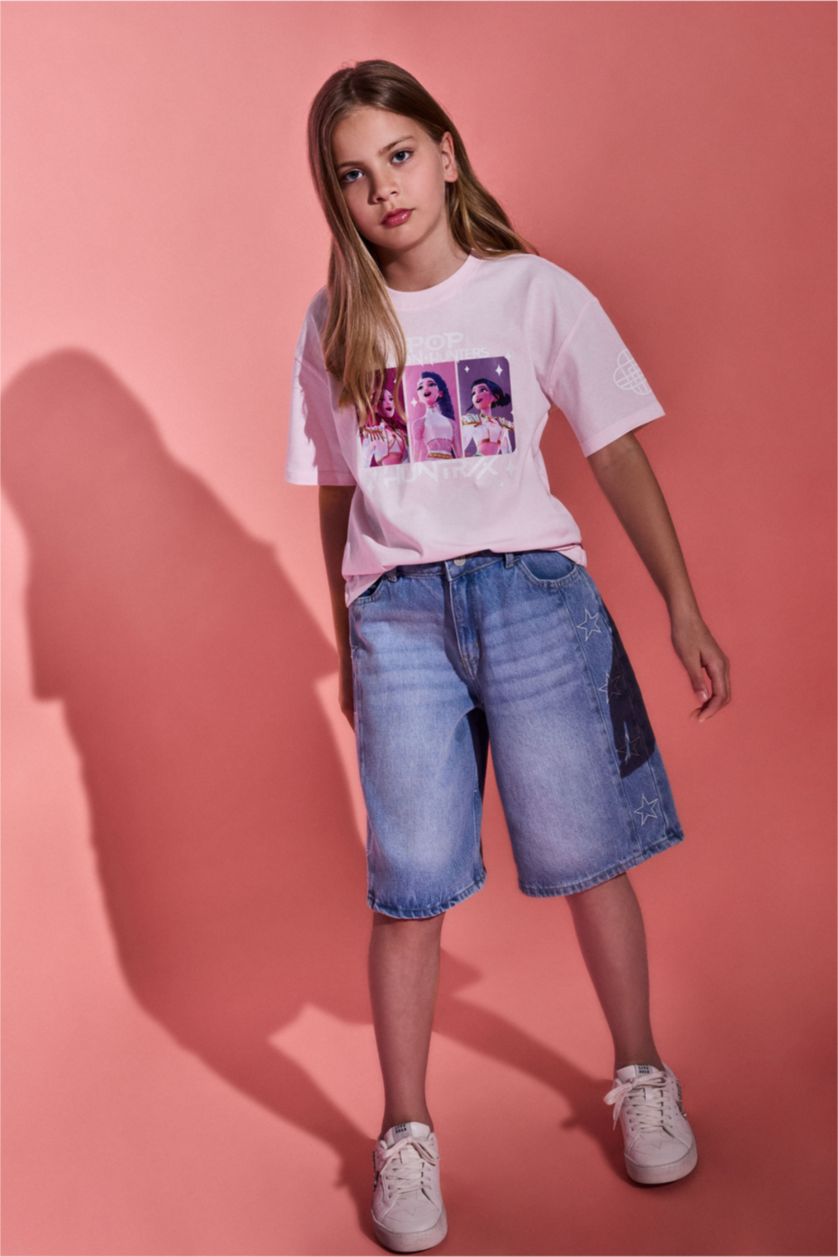 بنات زهري فاتح Girl Kpop - Demon Hunters Oversize T-Shirt