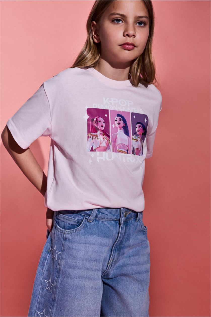 بنات زهري فاتح Girl Kpop - Demon Hunters Oversize T-Shirt