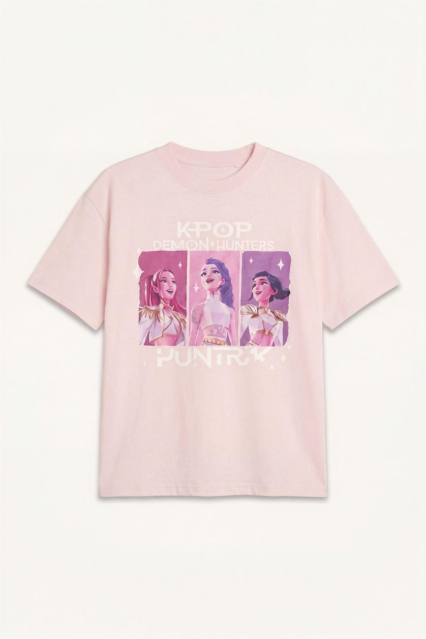 بنات زهري فاتح Girl Kpop - Demon Hunters Oversize T-Shirt