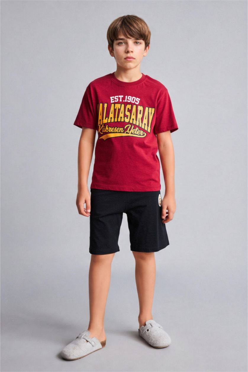 Young Boys - Teen Boys Red 100% Cotton Top Shorts 2 Piece Pyjama Set