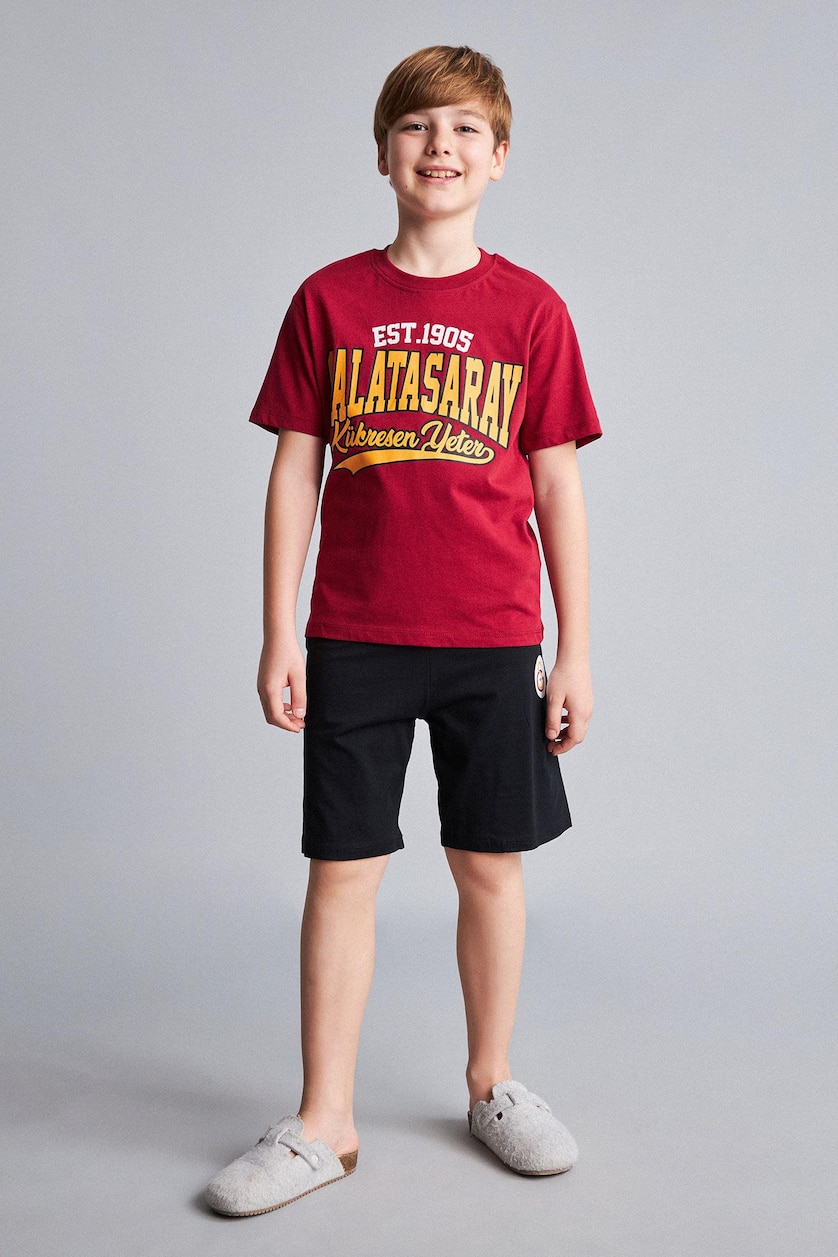 Young Boys - Teen Boys Red 100% Cotton Top Shorts 2 Piece Pyjama Set