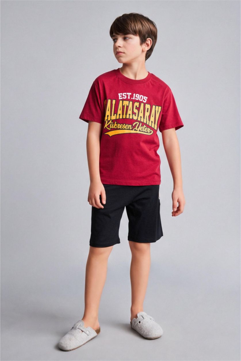 Young Boys - Teen Boys Red 100% Cotton Top Shorts 2 Piece Pyjama Set