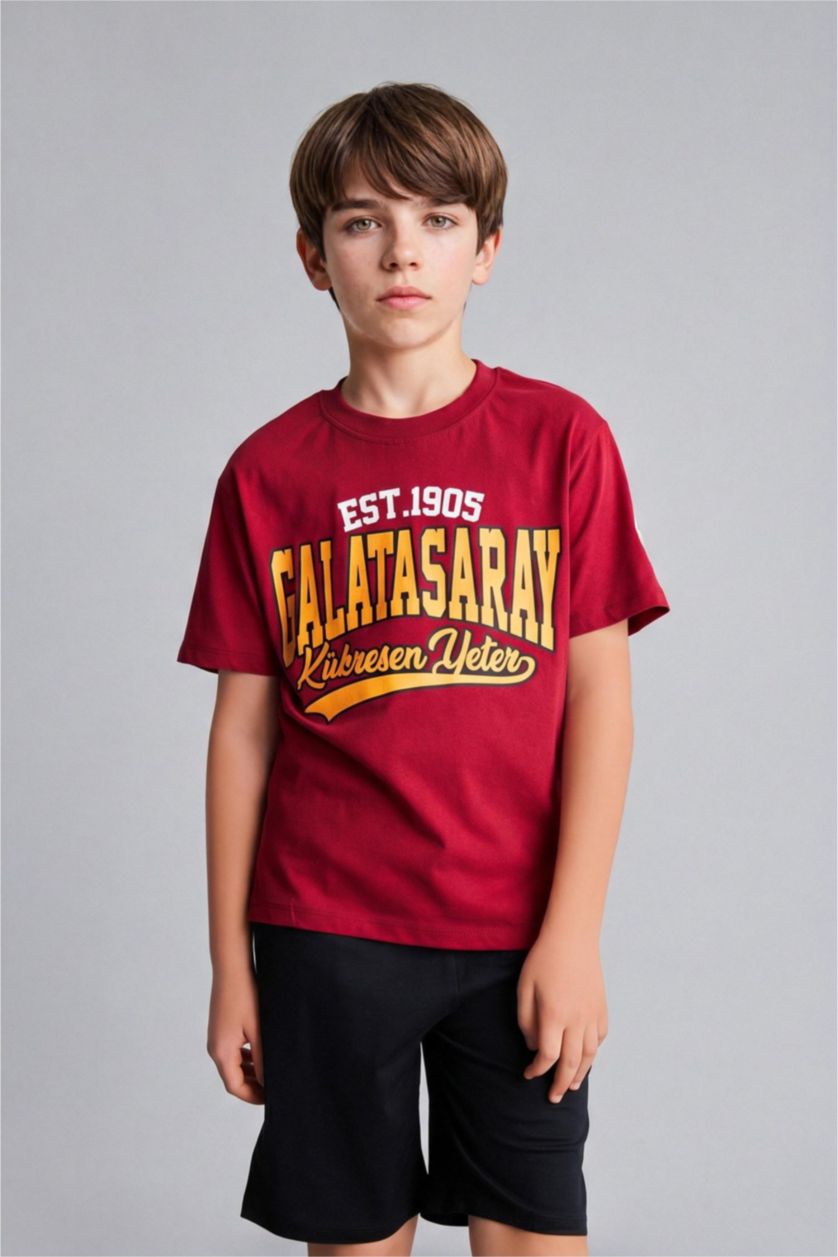Young Boys - Teen Boys Red 100% Cotton Top Shorts 2 Piece Pyjama Set