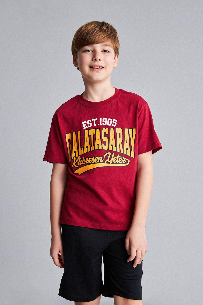 Young Boys - Teen Boys Red 100% Cotton Top Shorts 2 Piece Pyjama Set