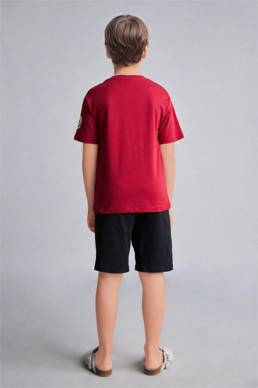 Young Boys - Teen Boys Red 100% Cotton Top Shorts 2 Piece Pyjama Set