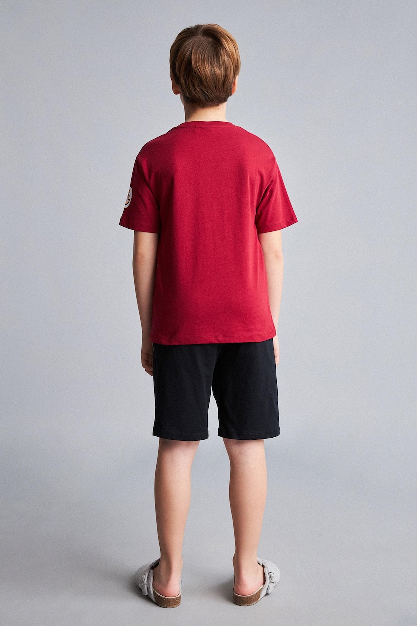 Young Boys - Teen Boys Red 100% Cotton Top Shorts 2 Piece Pyjama Set