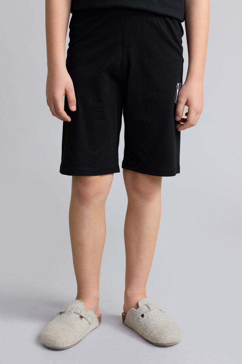 Young Boys - Teen Boys Black Boy 2 piece Regular Fit Knitted Pyjamas