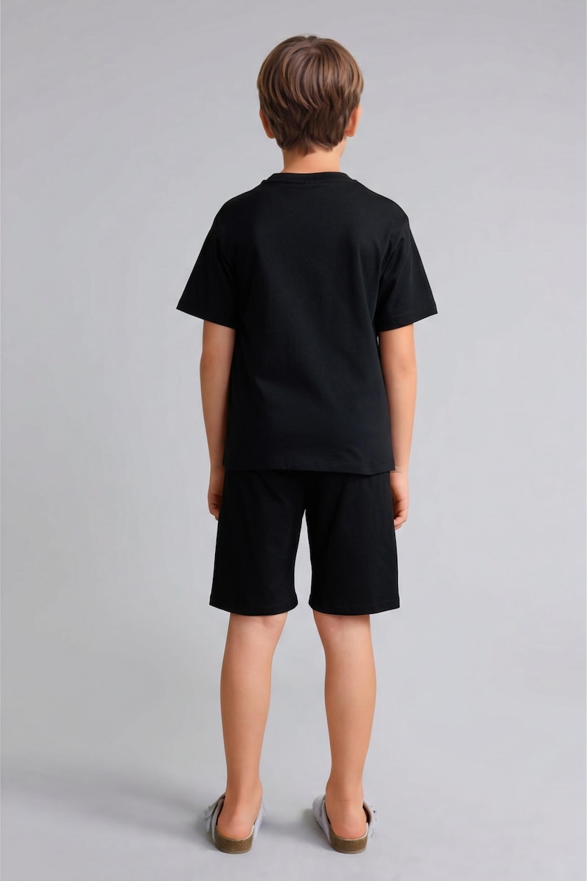 Young Boys - Teen Boys Black Boy 2 piece Regular Fit Knitted Pyjamas