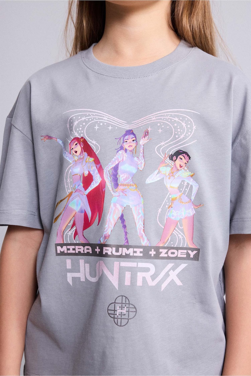 Young Girls - Teen Girls Grey Girl Kpop - Demon Hunters Oversize T-Shirt