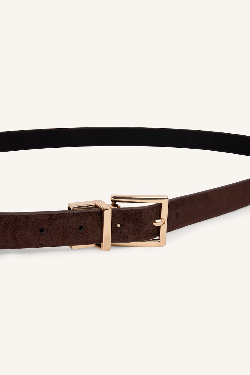 Women Black Woman Rectangle Clasp Faux Leather Jean Belt