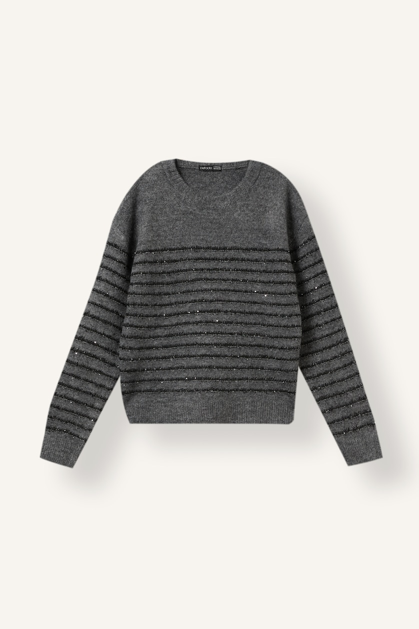 Young Girls - Teen Girls Anthracite Girl Regular Fit Crew Neck Pullover