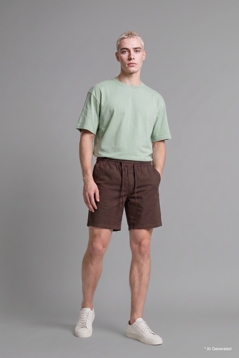 Men Brown Baggy Fit Shorts