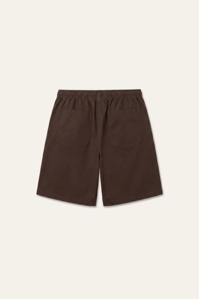 Erkek Kahve Baggy Fit Bermuda Şort