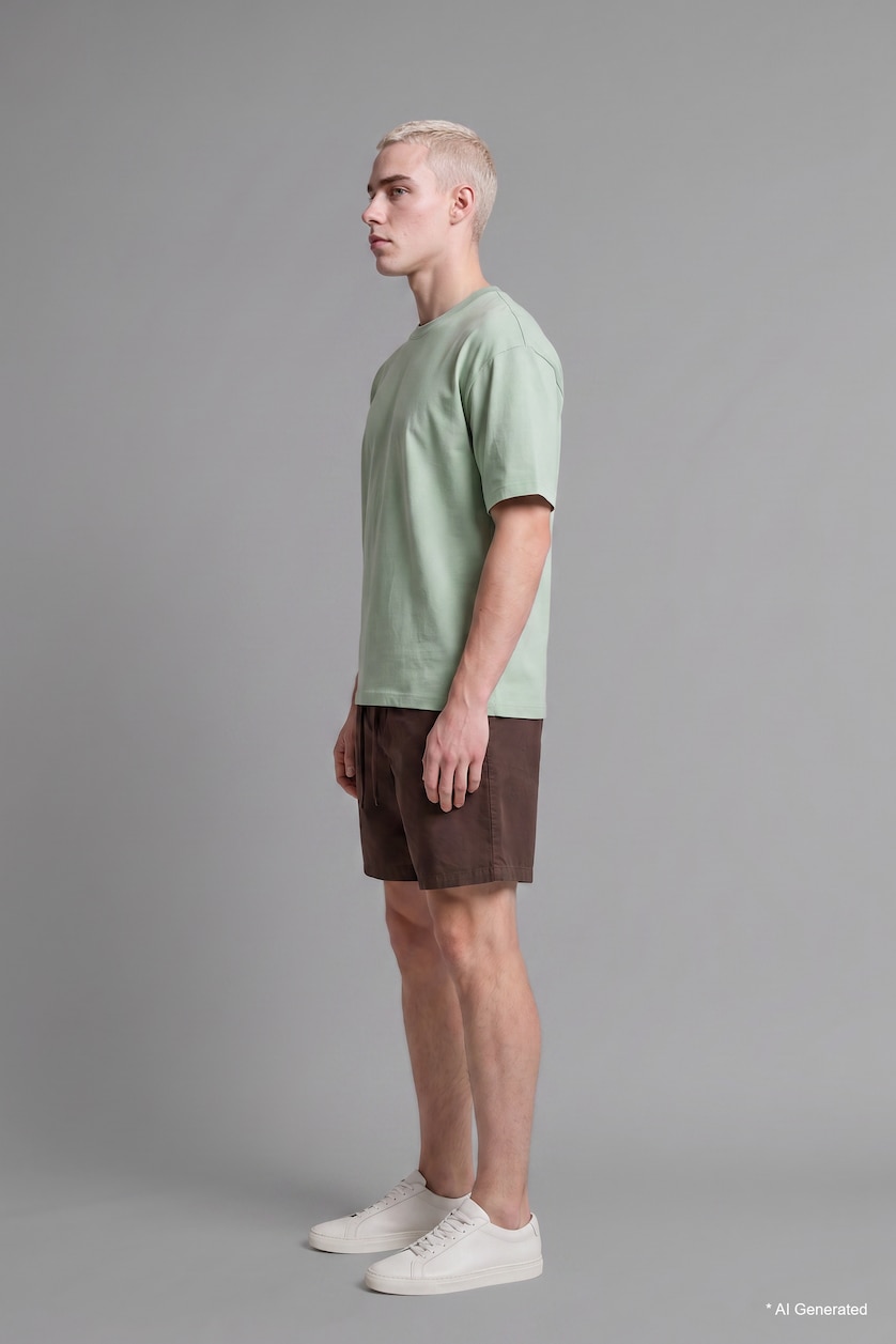 Men Brown Baggy Fit Shorts