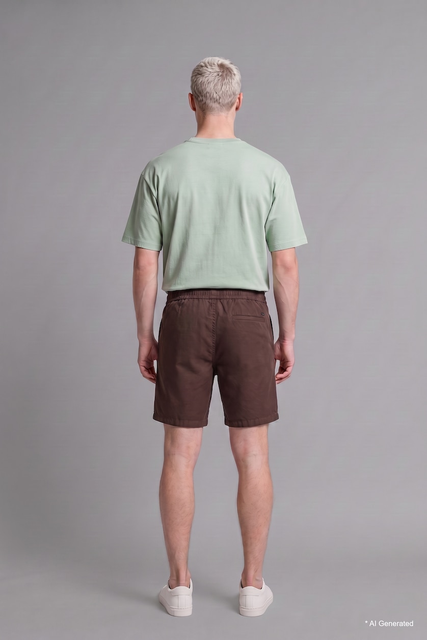 Men Brown Baggy Fit Shorts