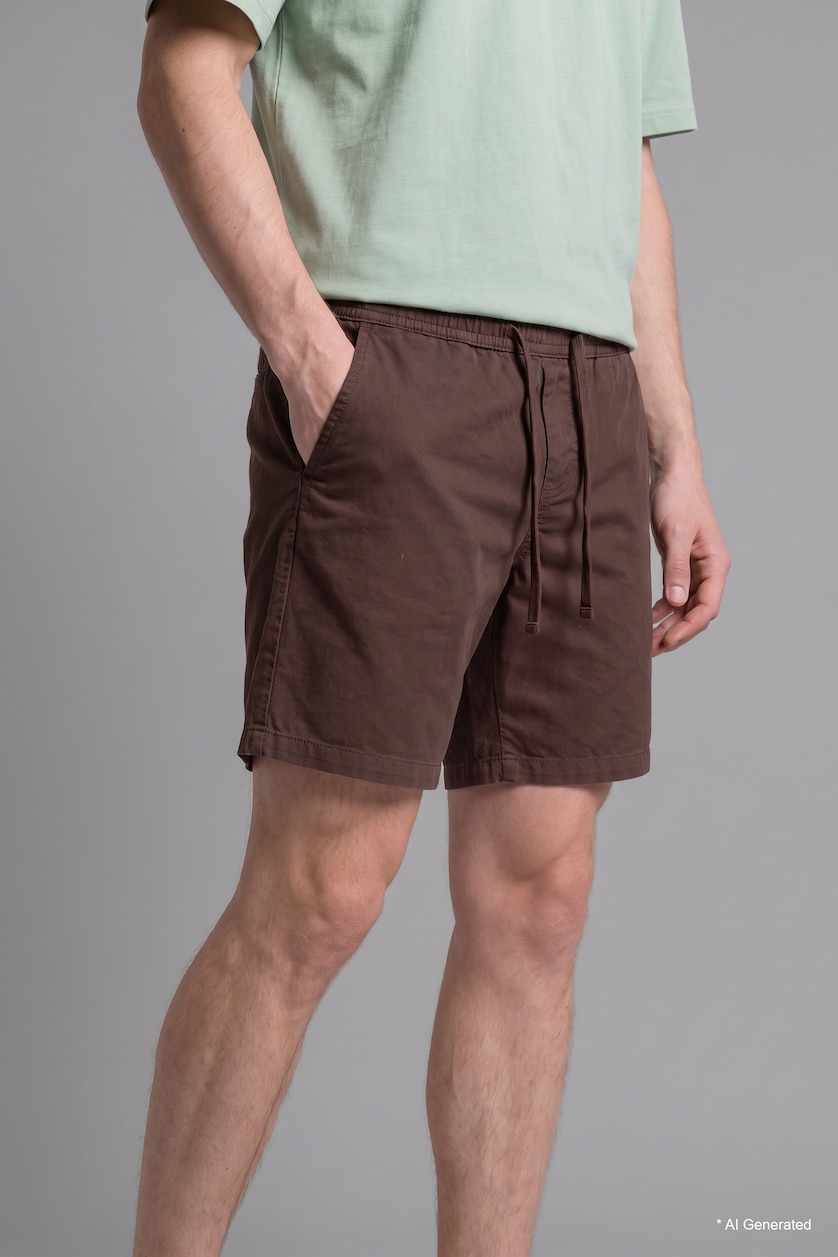 Men Brown Baggy Fit Shorts