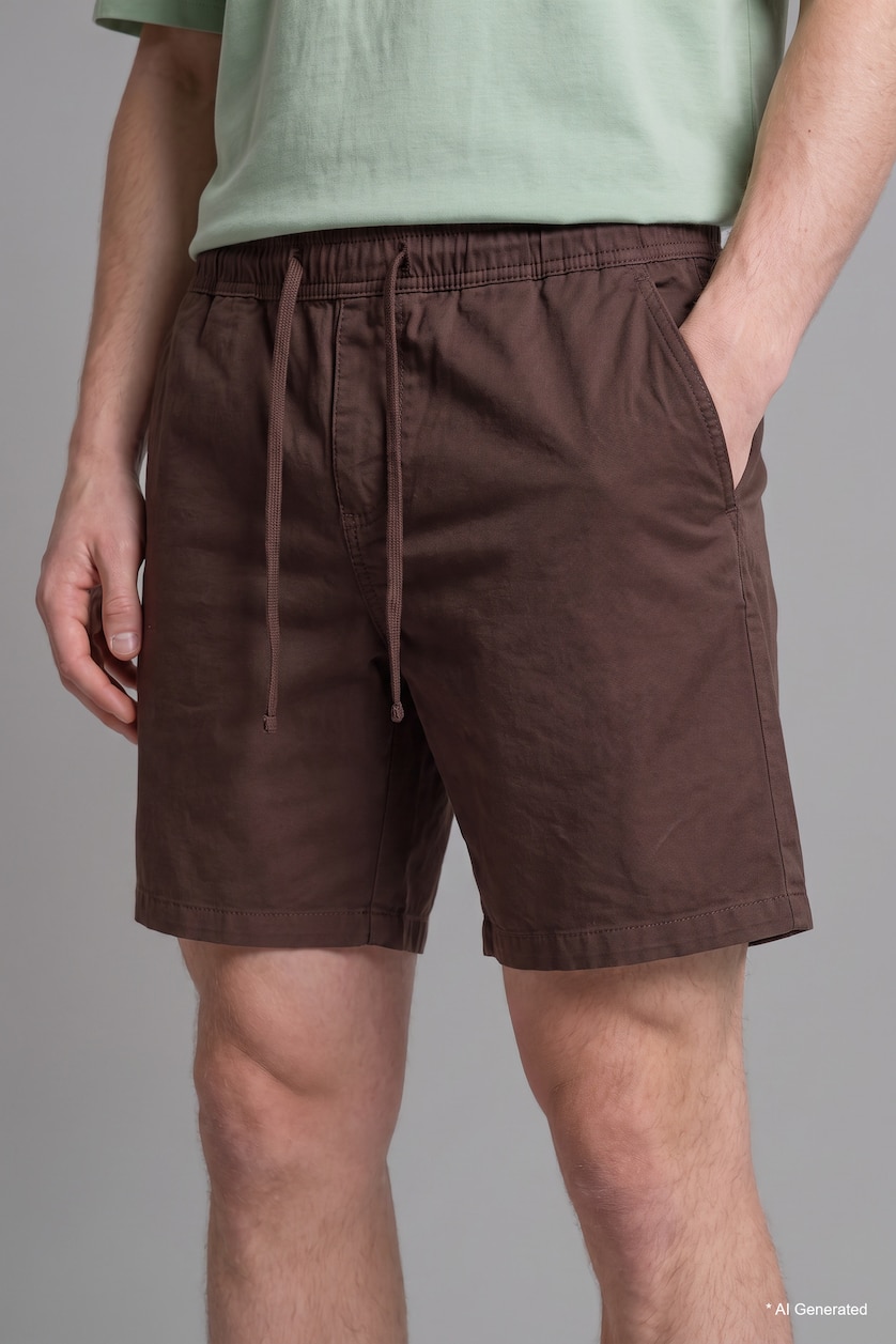 Men Brown Baggy Fit Shorts