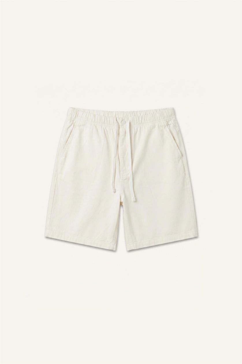 Erkek Ekru Baggy Fit Bermuda Şort