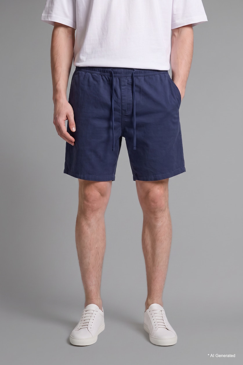 Erkek Lacivert Baggy Fit Bermuda Şort