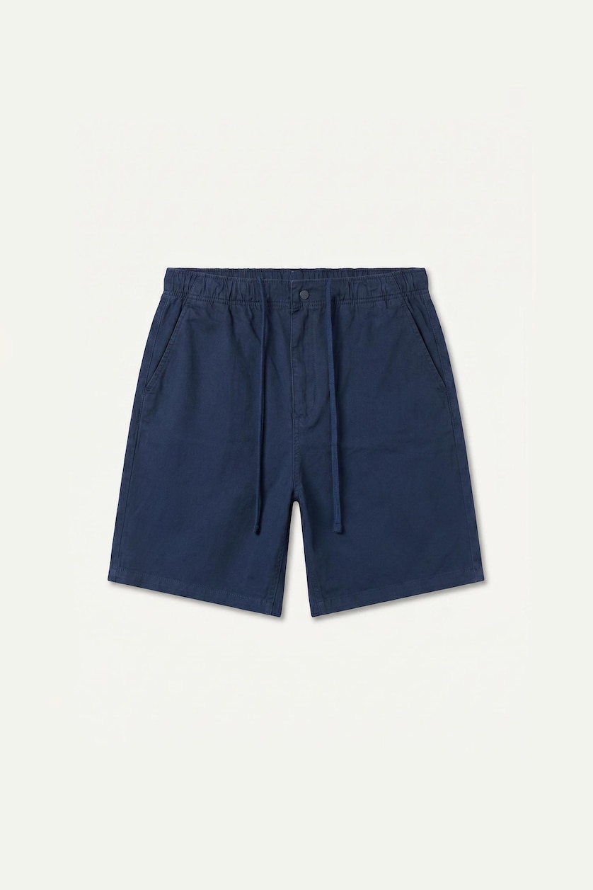 Erkek Lacivert Baggy Fit Bermuda Şort