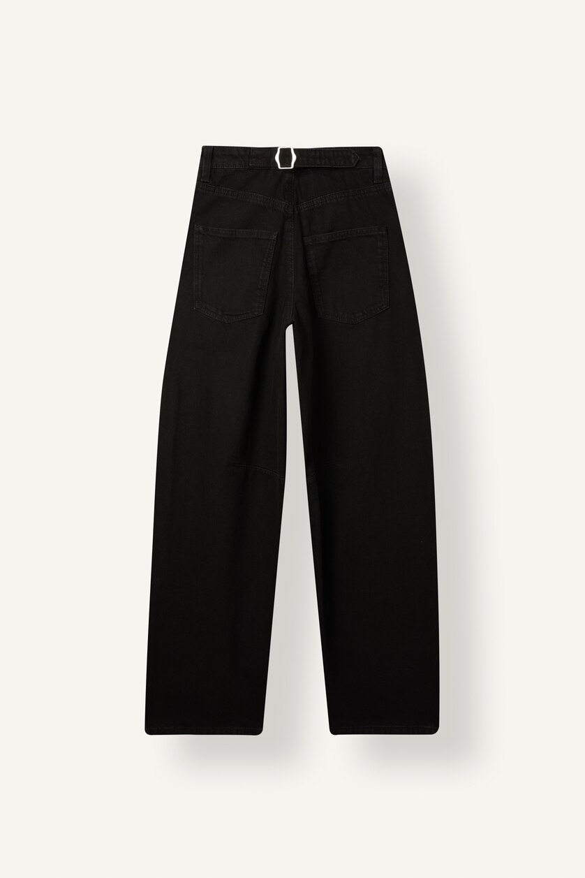 Women Black High Waist Baggy Fit Trousers