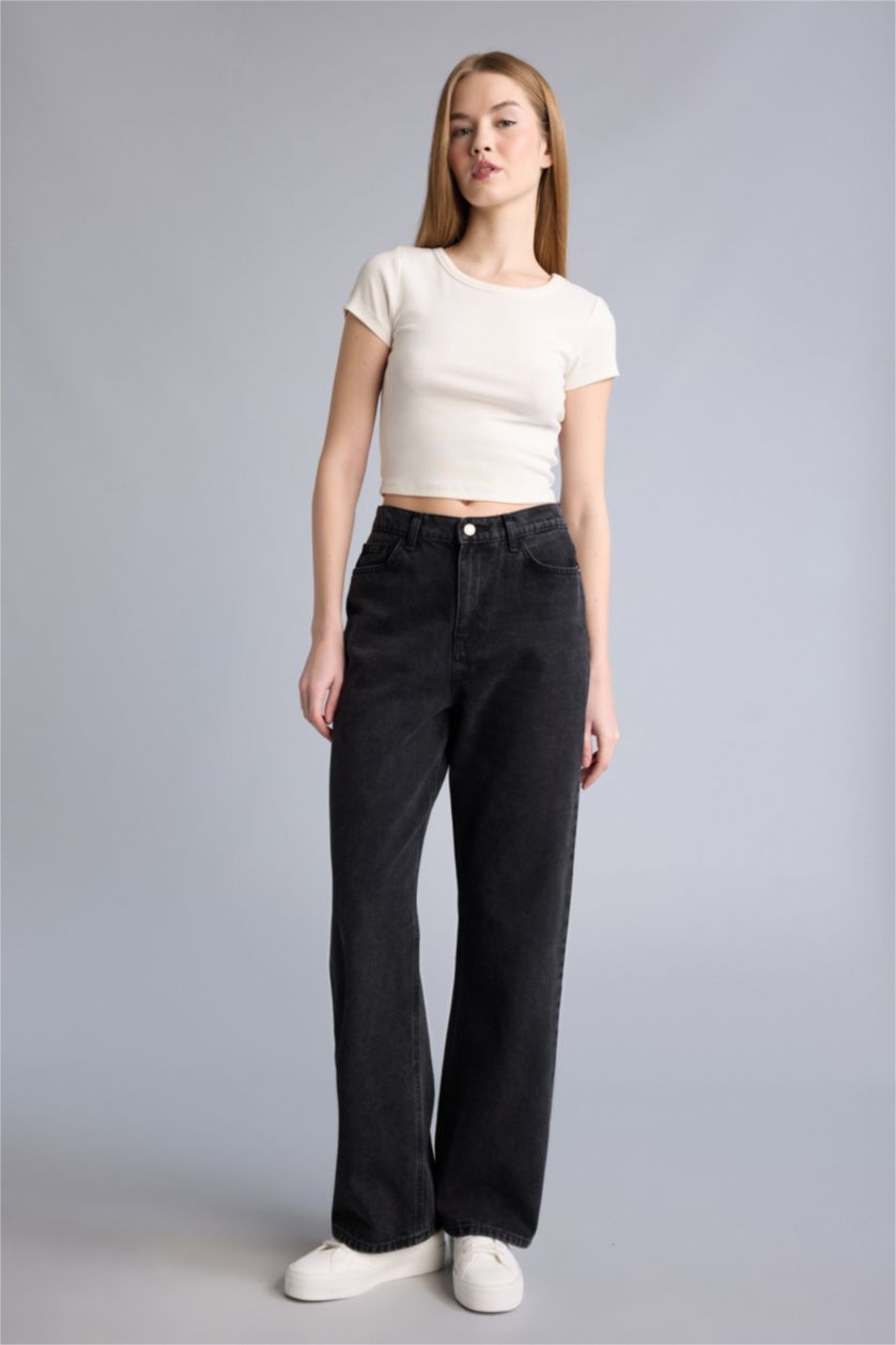 حريمي أنثرا بنطلون وايد ليج برجل واسع