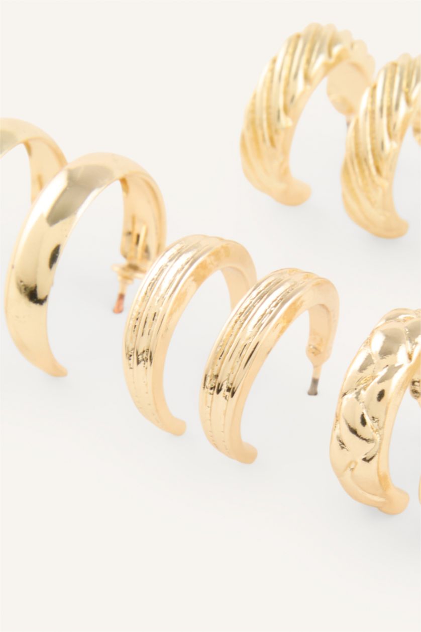Women Altın 5 Piece Earring