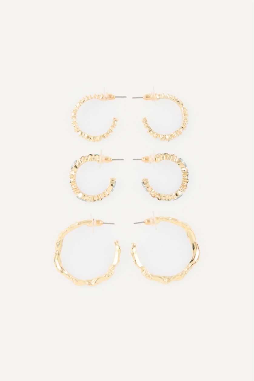 Women Altın 3 piece Earring