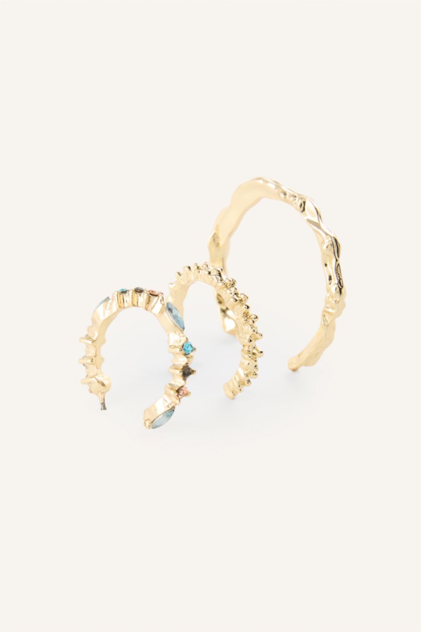 Women Altın 3 piece Earring