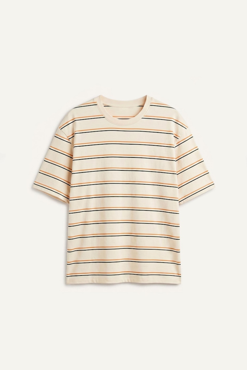 رجال بيج فاتح Boxy Fit Short Sleeve T-Shirt