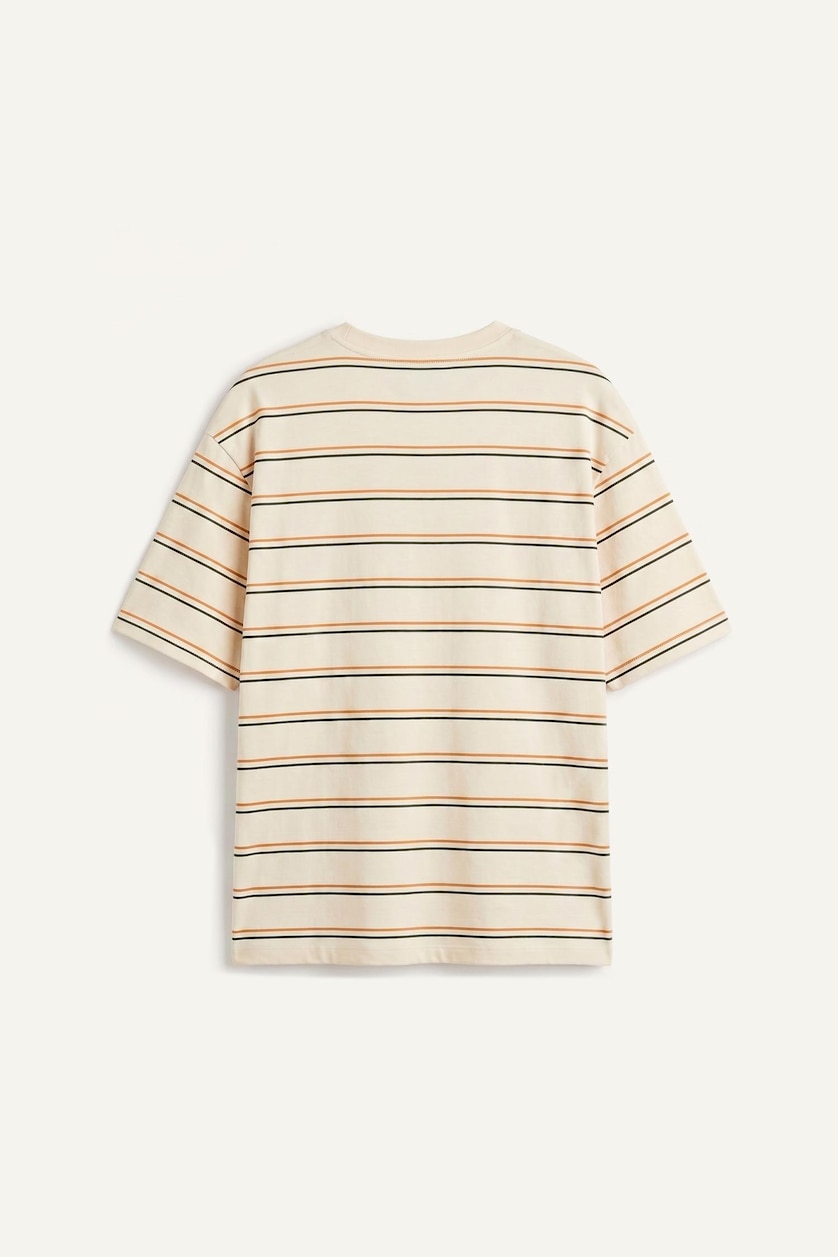 رجال بيج فاتح Boxy Fit Short Sleeve T-Shirt