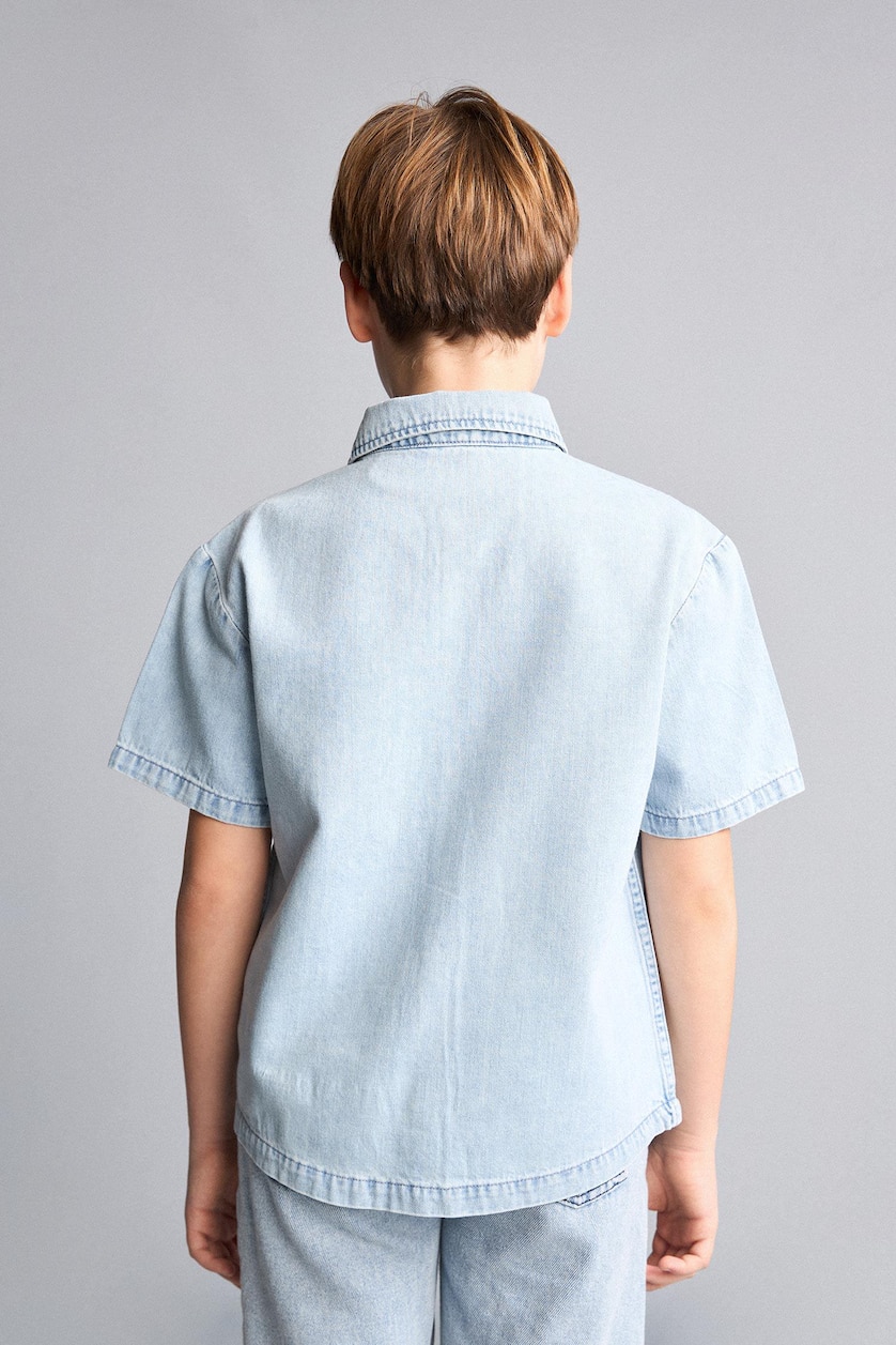 Young Boys - Teen Boys Light Blue Boy Regular Fit Denim Short Sleeve Shirt