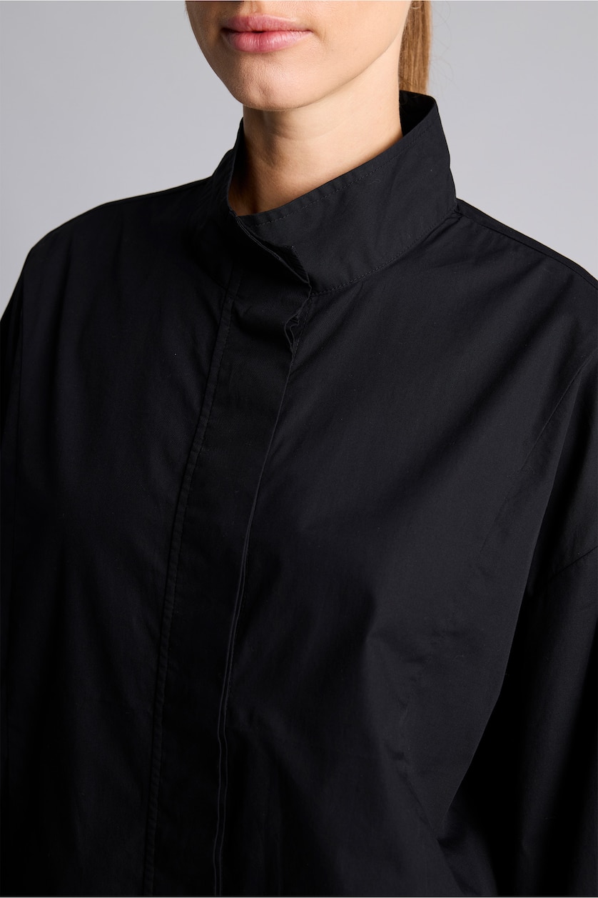 WOMAN Black Regular Fit Cotton Long Sleeve Tunic