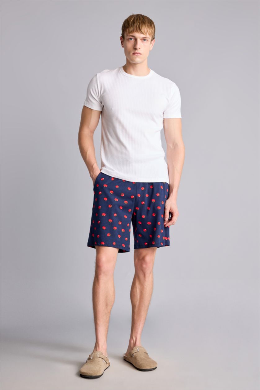 Erkek Lacivert New Regular Fit Pijama Şort