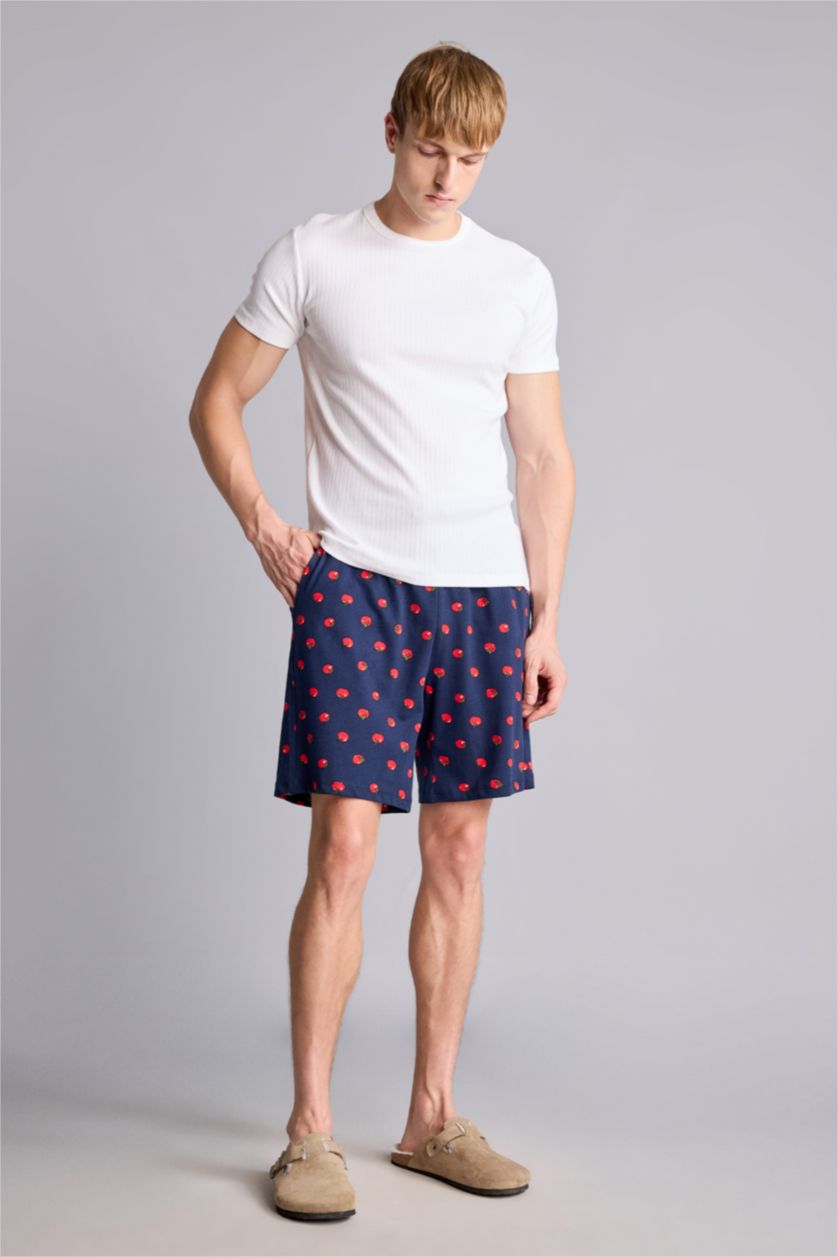Erkek Lacivert New Regular Fit Pijama Şort