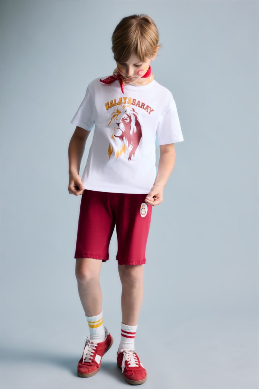 Erkek Çocuk - Genç Erkek Beyaz %100 Pamuk  Galatasaray 2'li Pijama Takımı Erkek Çocuk