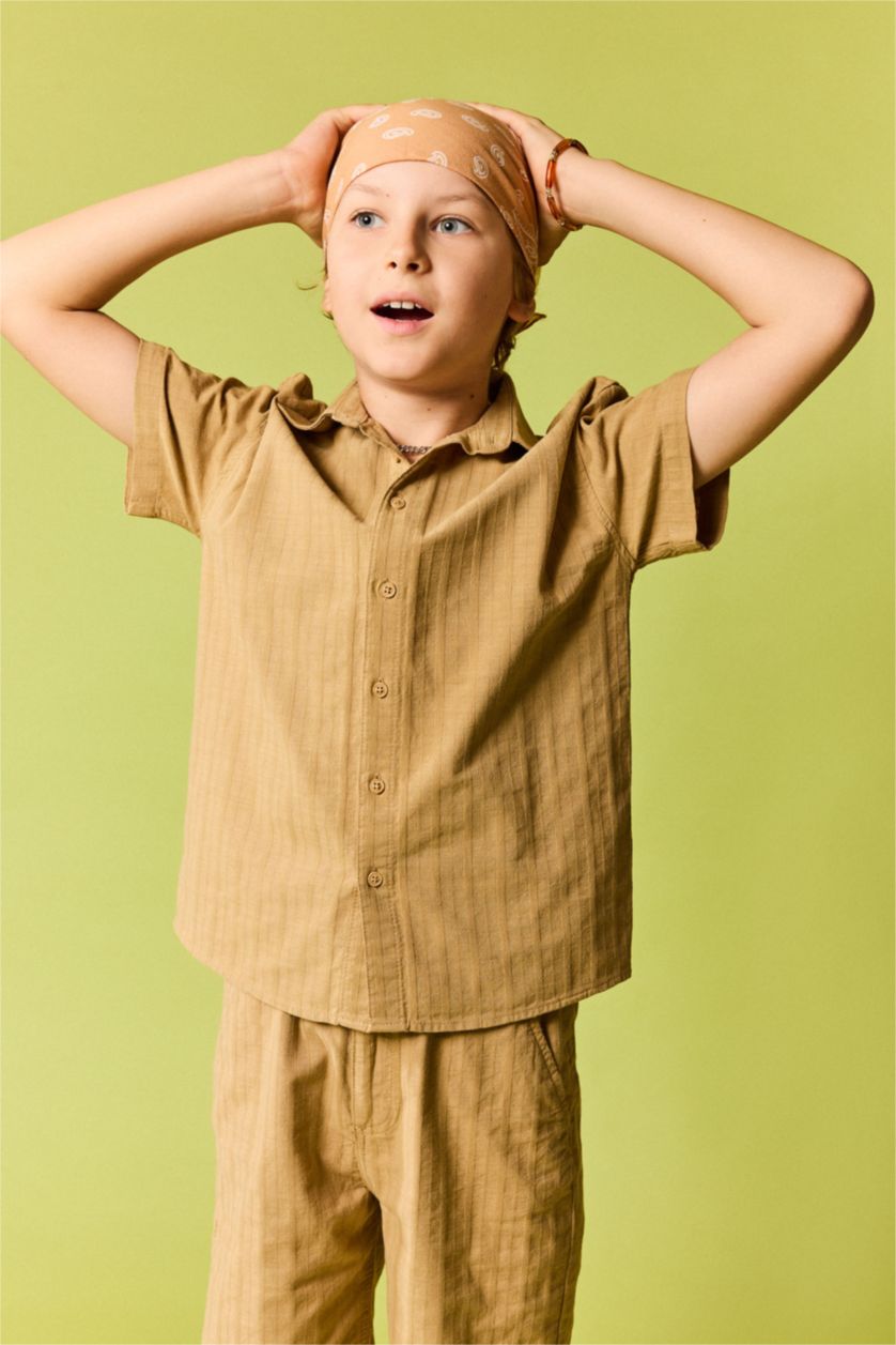 أولاد بيج Boy Regular Fit Poplin Short Sleeve Shirt