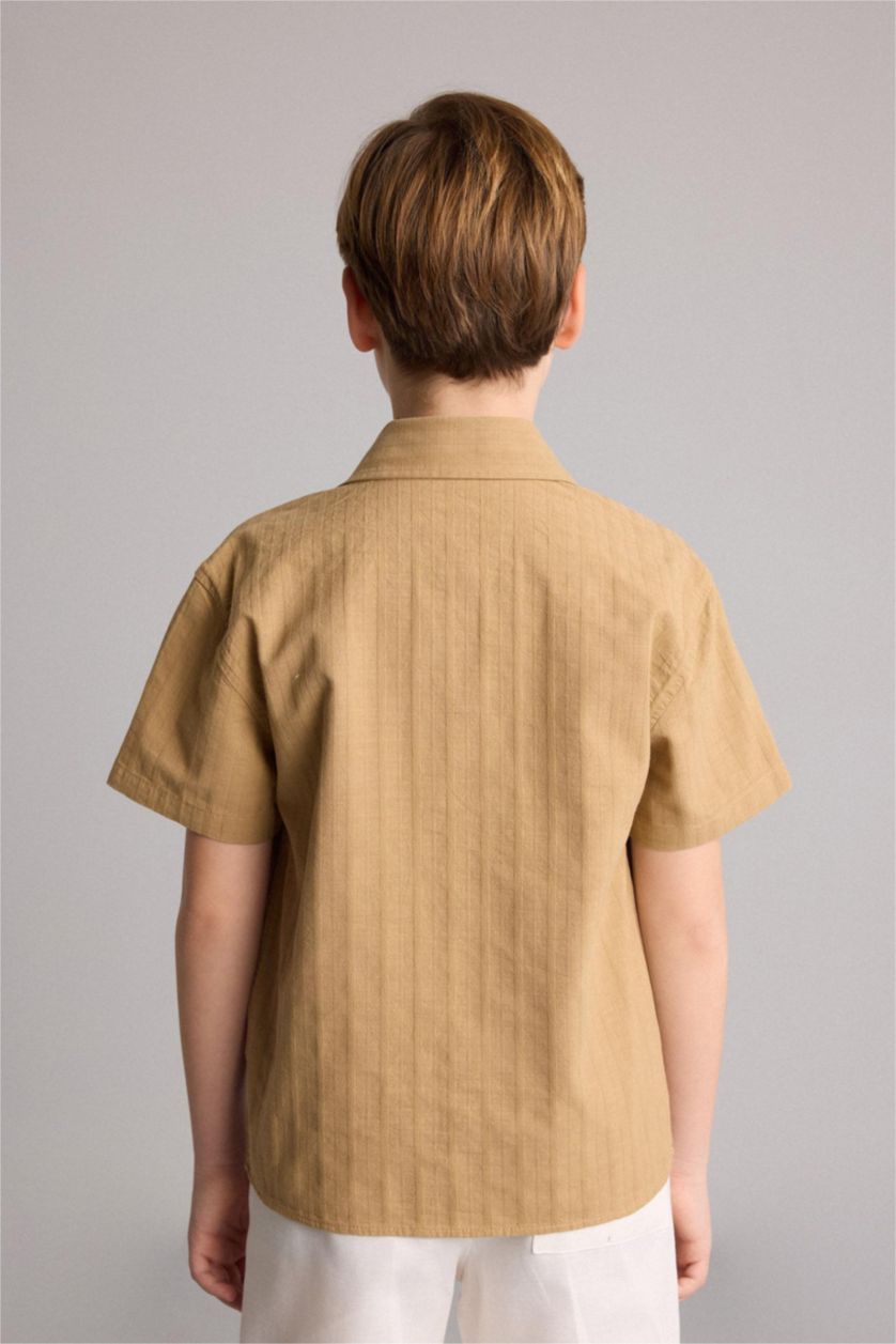 أولاد بيج Boy Regular Fit Poplin Short Sleeve Shirt