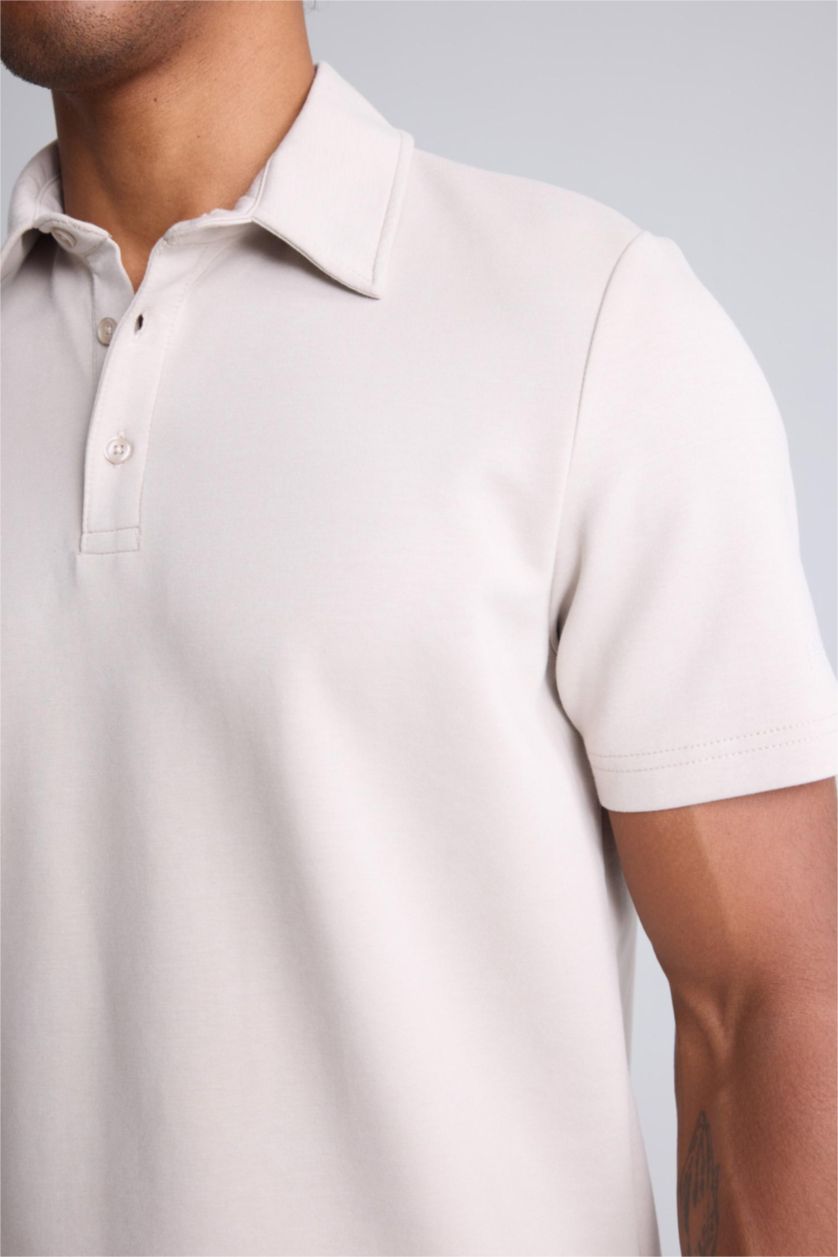 Men Stone Standard Fit Short Sleeve Polo T-Shirt