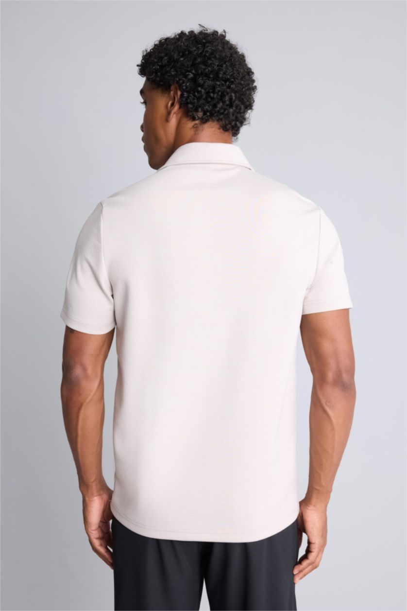 Men Stone Standard Fit Short Sleeve Polo T-Shirt