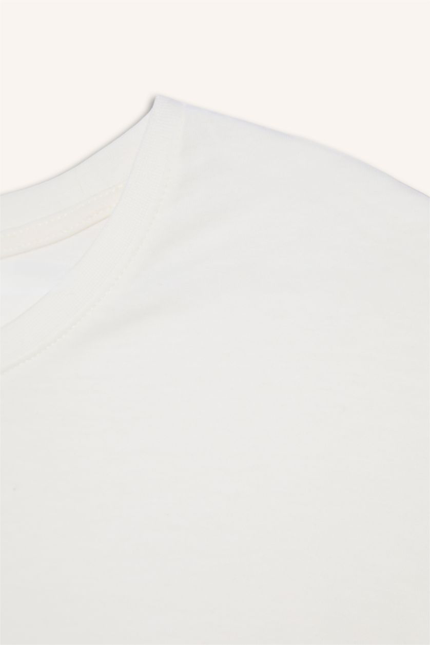 Erkek Ekru %100 Pamuklu 2'Li Pijama Takımı