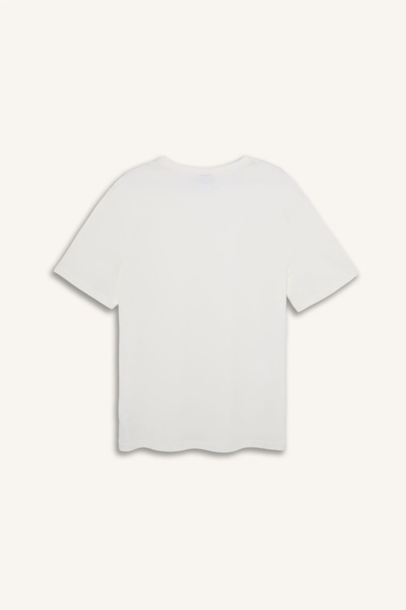 Erkek Ekru %100 Pamuklu 2'Li Pijama Takımı