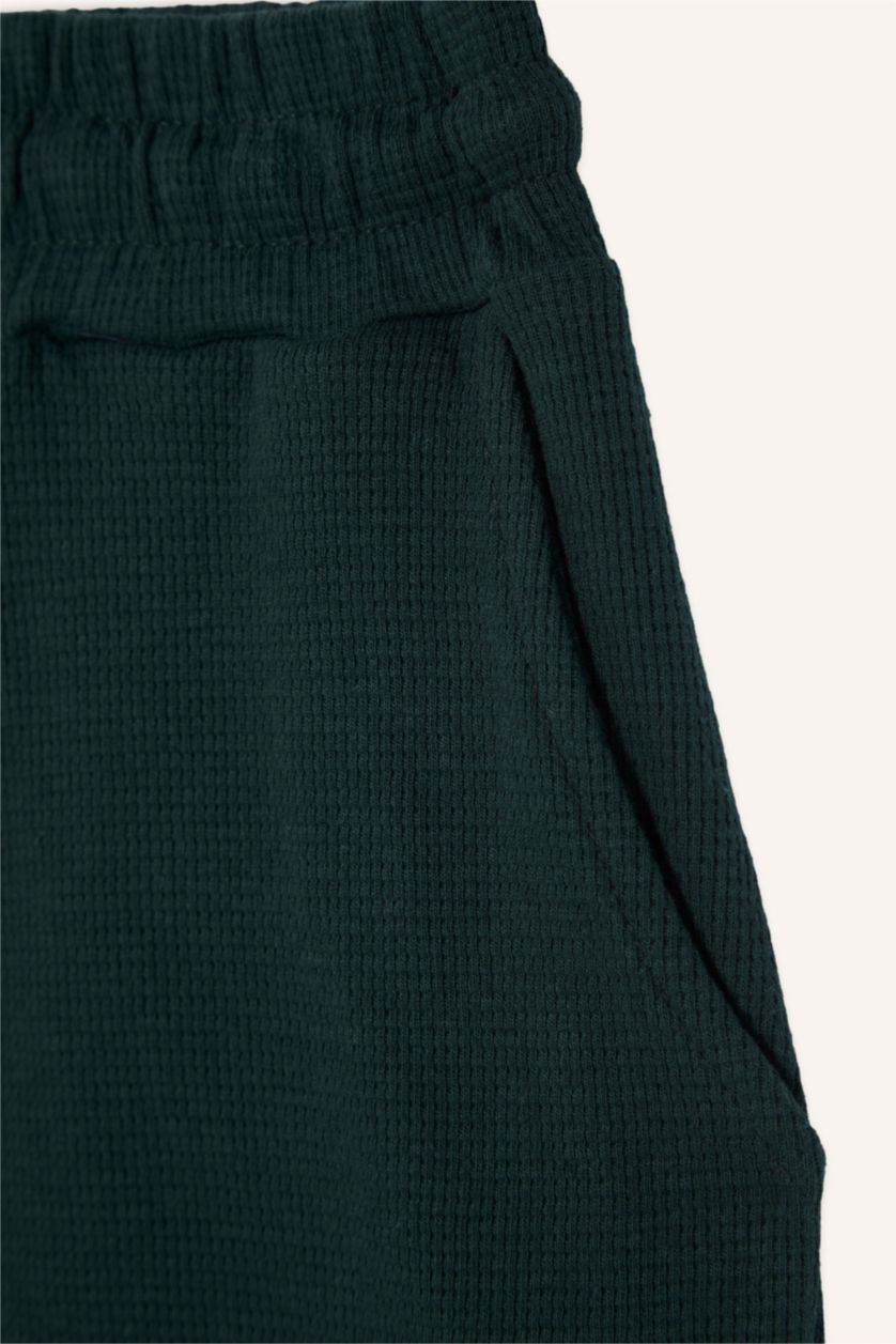 Erkek Ekru %100 Pamuklu 2'Li Pijama Takımı