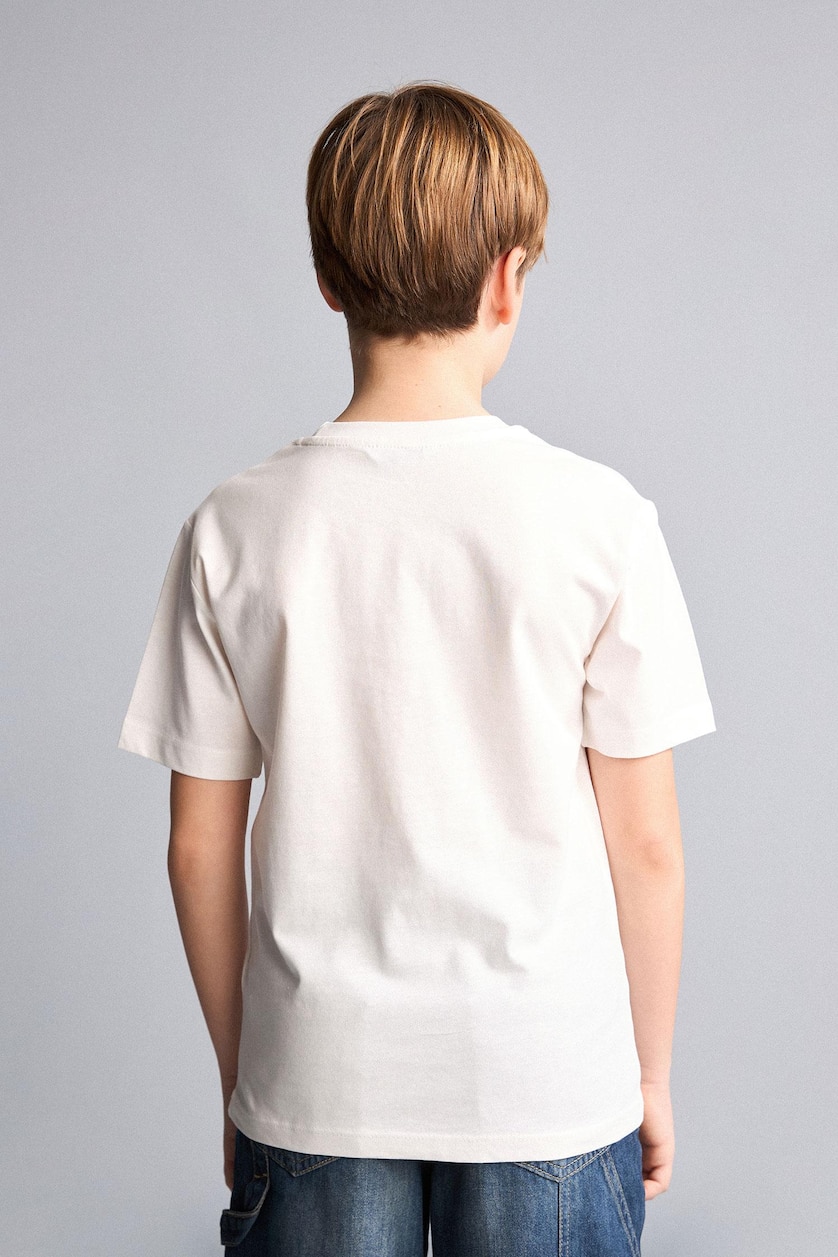 Young Boys - Teen Boys White Regular Fit Animal Short Sleeve T-Shirt