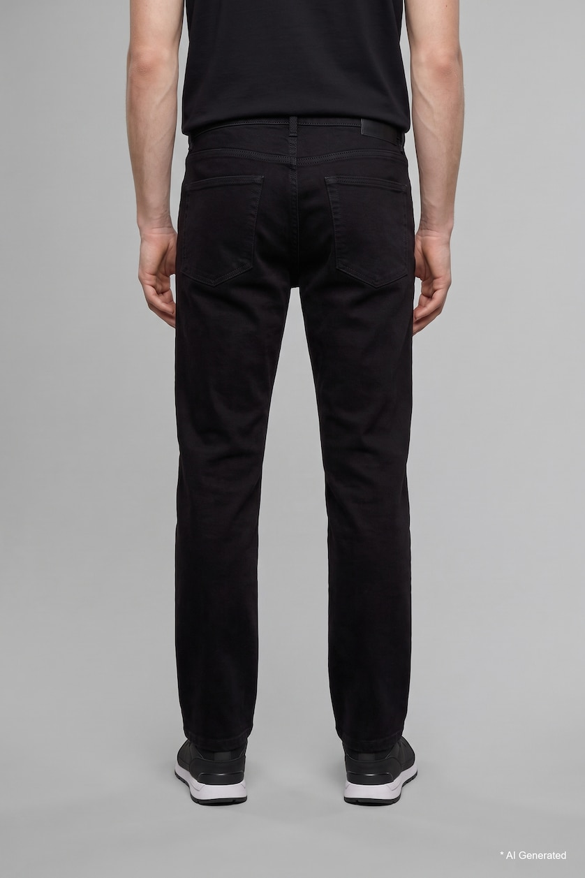 رجال أسود Straight Fit Trousers