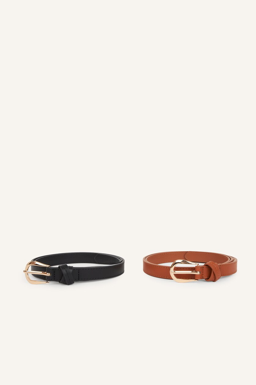 Woman Karma Woman Oval Buckle Faux Leather Dual