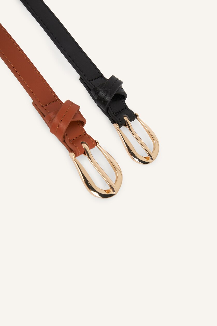 Woman Karma Woman Oval Buckle Faux Leather Dual